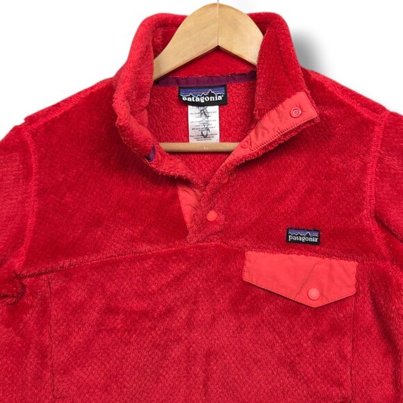 Patagonia Re-Tool Snap T Fleece Womens Medium Red Polartec Jacket - Picture 3 of 8